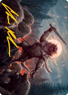 Tovolar, the Midnight Scourge 1 Art Card (Gold-Stamped Signature) [Innistrad: Midnight Hunt Art Series]-1
