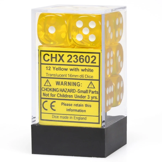 CHX 23602 Translucent 16mm d6 Yellow/White Block (12)-1