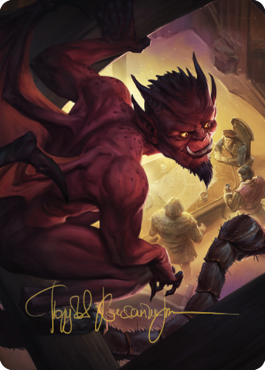 Nefarious Imp Art Card (Gold-Stamped Signature) [Commander Legends: Battle for Baldur's Gate Art Series]-1