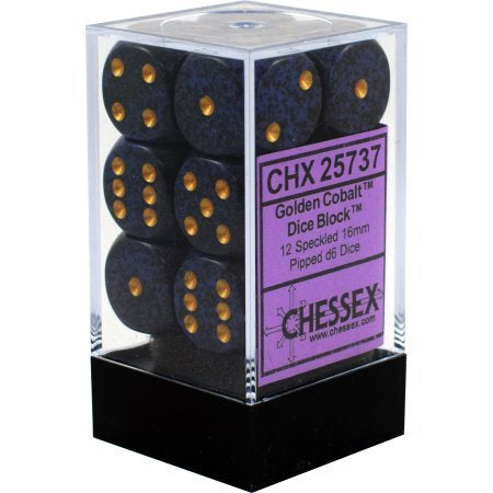 CHX 25737 Speckled 16mm d6 Golden Cobalt Block (12)-1