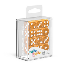 Oakie Doakie Dice D6 16 mm Marble - Orange (12)-1