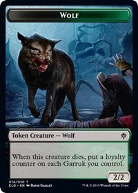 Wolf // Food (18) Double-Sided Token [Throne of Eldraine Tokens]-1