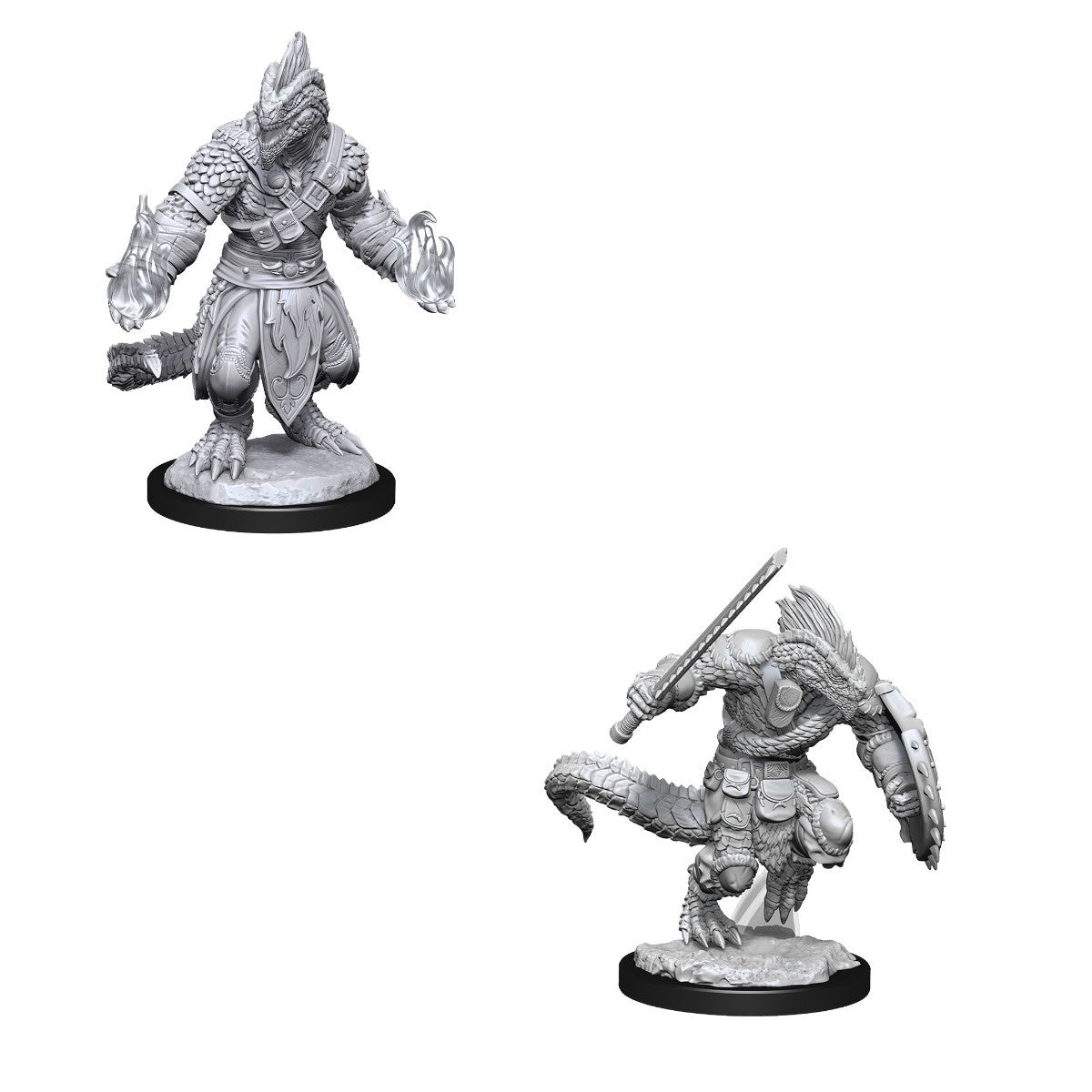 D&D Nolzurs Marvelous Unpainted Miniatures Lizardfolk Barbarian & Lizardfolk Cleric-1