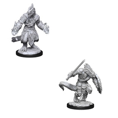 D&D Nolzurs Marvelous Unpainted Miniatures Lizardfolk Barbarian & Lizardfolk Cleric-1