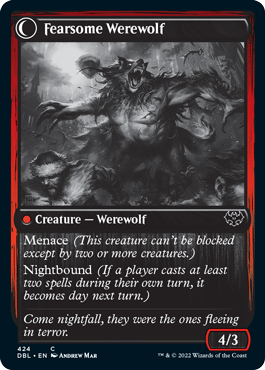Fearful Villager // Fearsome Werewolf [Innistrad: Double Feature]-2