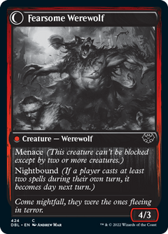 Fearful Villager // Fearsome Werewolf [Innistrad: Double Feature]-2