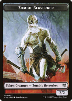 Elf Warrior // Zombie Berserker Double-Sided Token [Kaldheim Tokens]-2