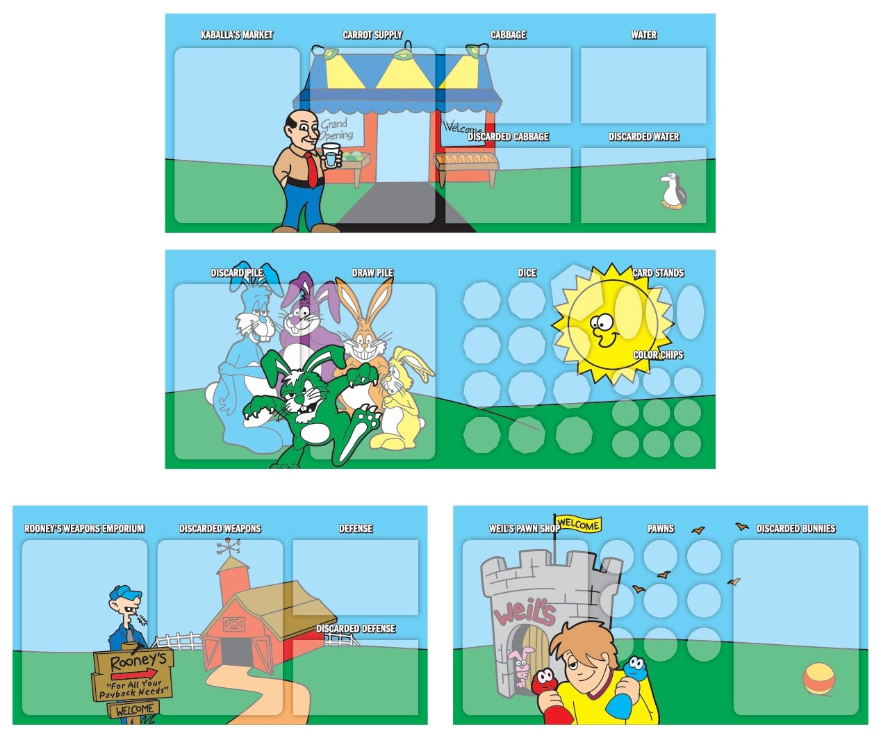Killer Bunnies Quest Play Mats-1