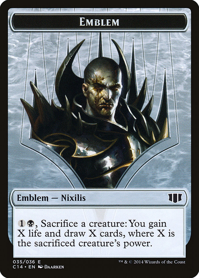 Ob Nixilis of the Black Oath Emblem // Zombie (016/036) Double-Sided Token [Commander 2014 Tokens]-1