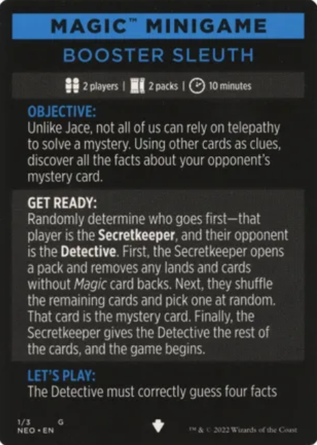 Booster Sleuth (Magic Minigame) [Kamigawa: Neon Dynasty Minigame]-1