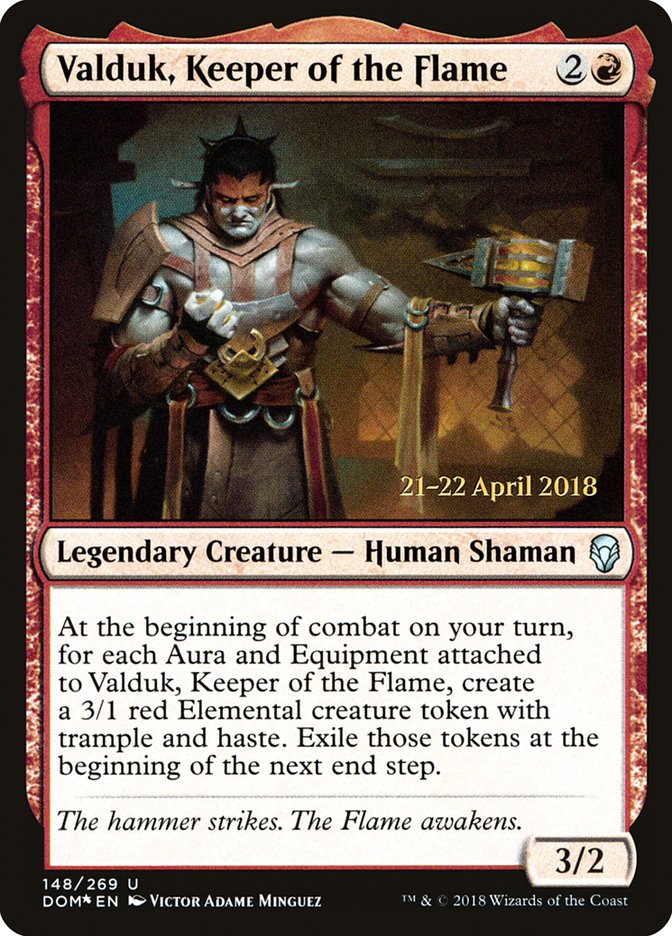 Valduk, Keeper of the Flame [Dominaria Prerelease Promos]-1