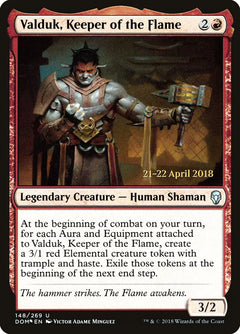 Valduk, Keeper of the Flame [Dominaria Prerelease Promos]-1