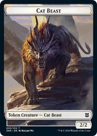 Cat Beast // Copy Double-Sided Token [Zendikar Rising Tokens]-1