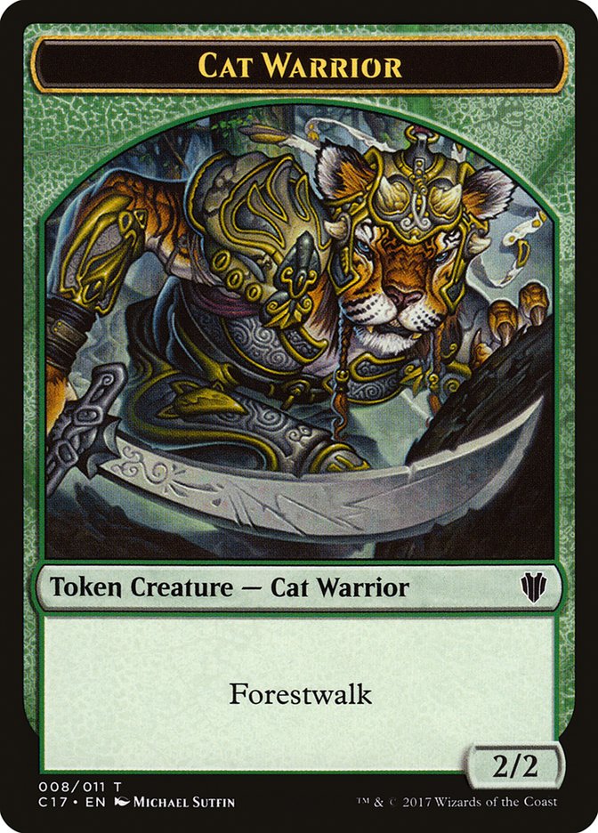 Cat // Cat Warrior Double-Sided Token [Commander 2017 Tokens]-2