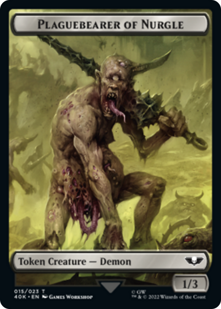 Astartes Warrior // Plaguebearer of Nurgle Double-Sided Token [Warhammer 40,000 Tokens]-2