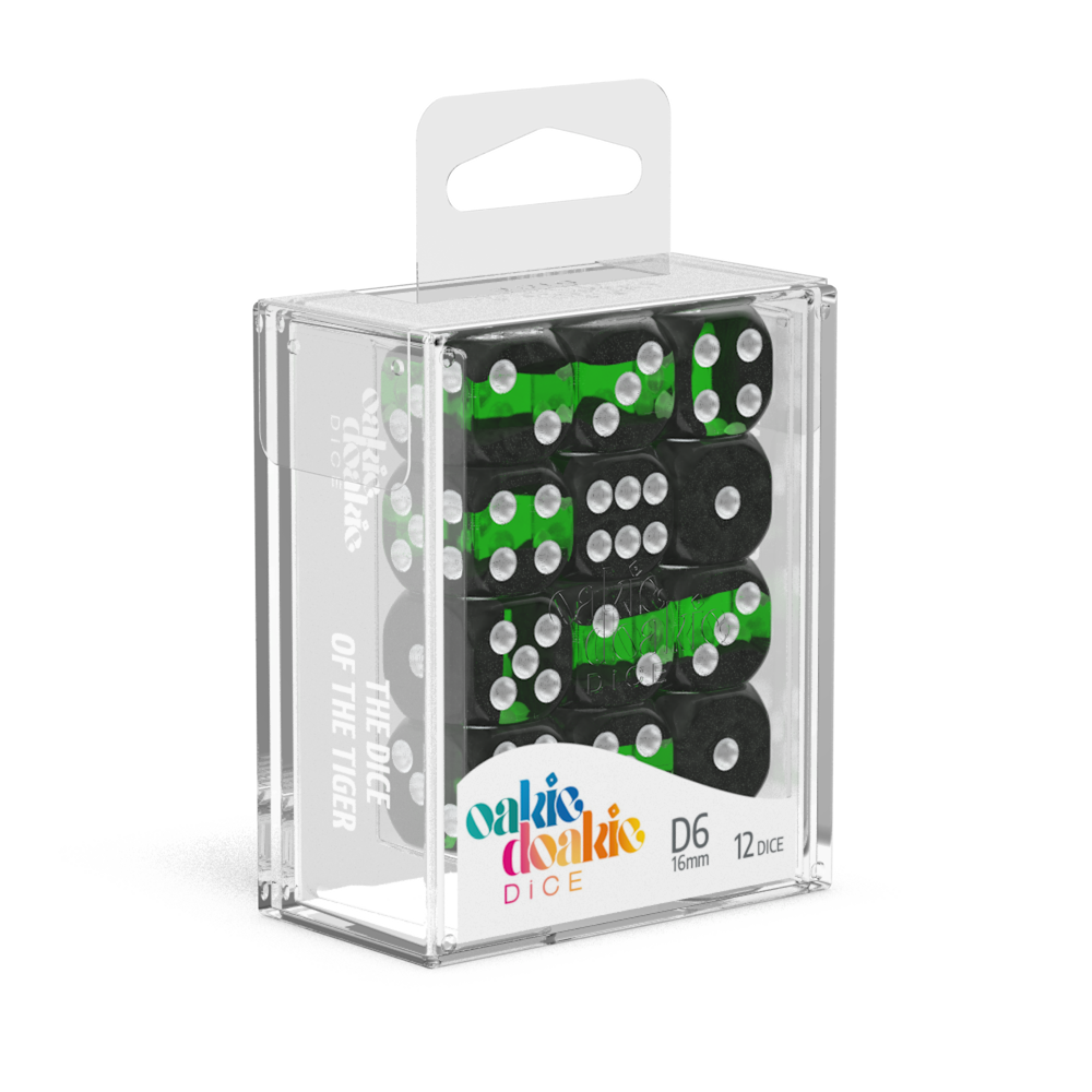 Oakie Doakie Dice D6 16 mm Enclave - Emerald (12)-1