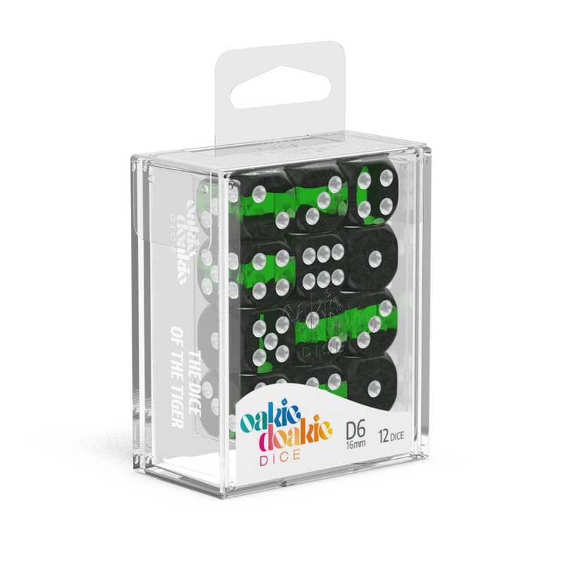 Oakie Doakie Dice D6 16 mm Enclave - Emerald (12)-1