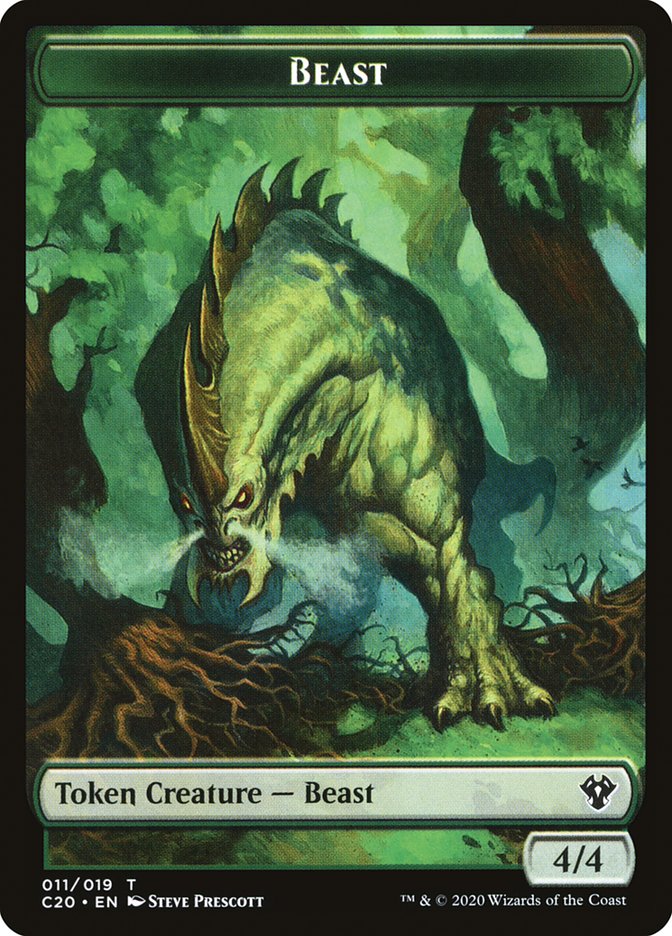 Bird Illusion // Beast (011) Double-Sided Token [Commander 2020 Tokens]-2