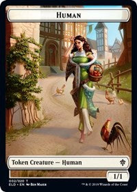 Human // Food (16) Double-Sided Token [Throne of Eldraine Tokens]-1