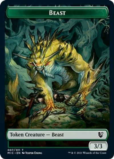 Beast (007) // Spider Double-Sided Token [Innistrad: Midnight Hunt Commander Tokens]-1