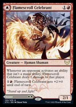 Flamescroll Celebrant // Revel in Silence [Strixhaven: School of Mages]-1