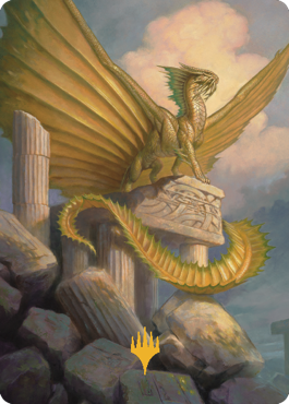 Ancient Gold Dragon Art Card (05) (Gold-Stamped Signature) [Commander Legends: Battle for Baldur's Gate Art Series]-1