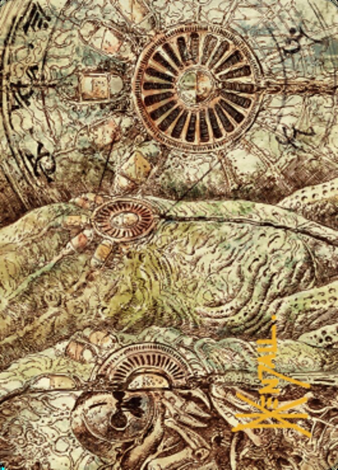 Phyrexian Processor Art Card (Gold-Stamped Signature) [The Brothers' War Art Series]-1