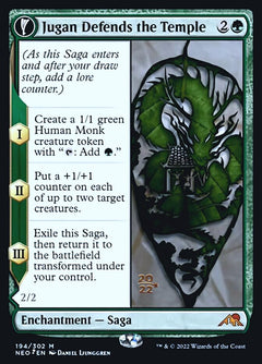 Jugan Defends the Temple // Remnant of the Rising Star [Kamigawa: Neon Dynasty Prerelease Promos]-1