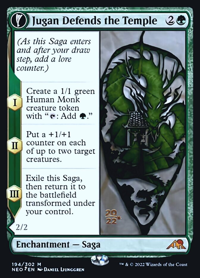 Jugan Defends the Temple // Remnant of the Rising Star [Kamigawa: Neon Dynasty Prerelease Promos]-1