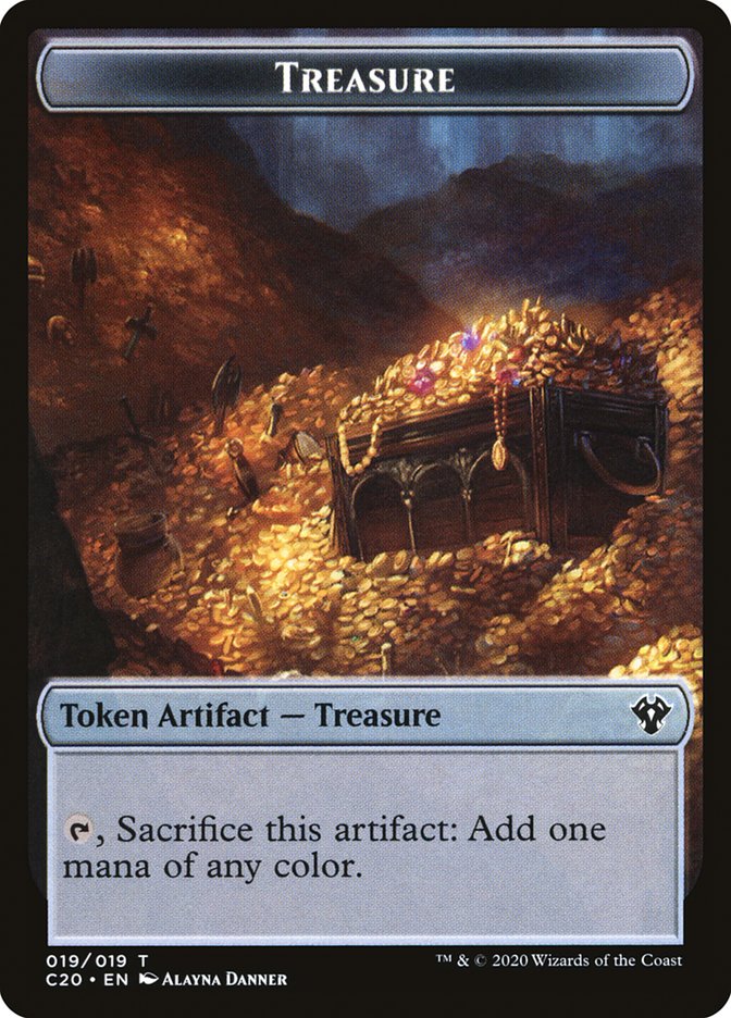 Saproling // Treasure Double-Sided Token [Commander 2020 Tokens]-2
