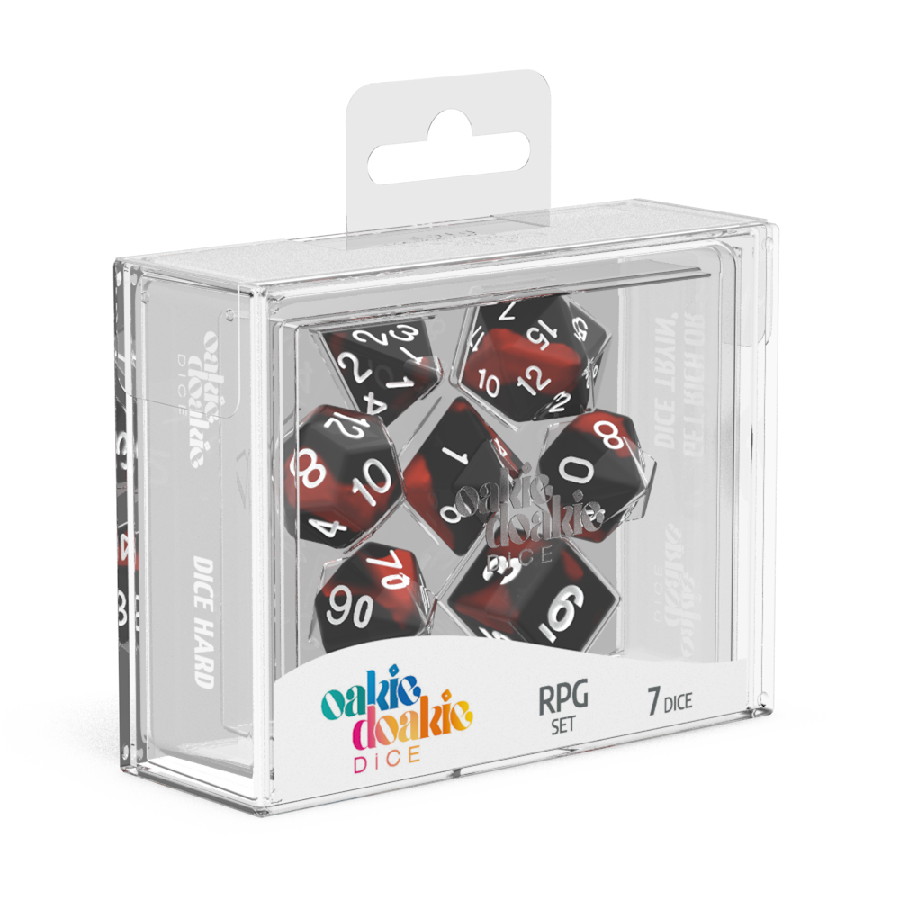 Oakie Doakie Dice RPG Set Glow in the Dark - Lava (7)-1