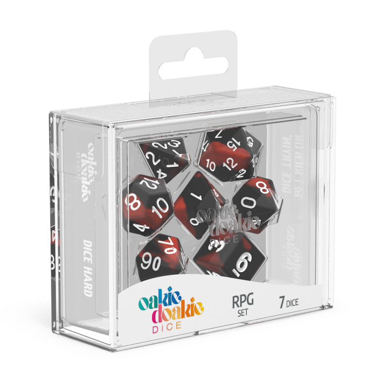 Oakie Doakie Dice RPG Set Glow in the Dark - Lava (7)-1