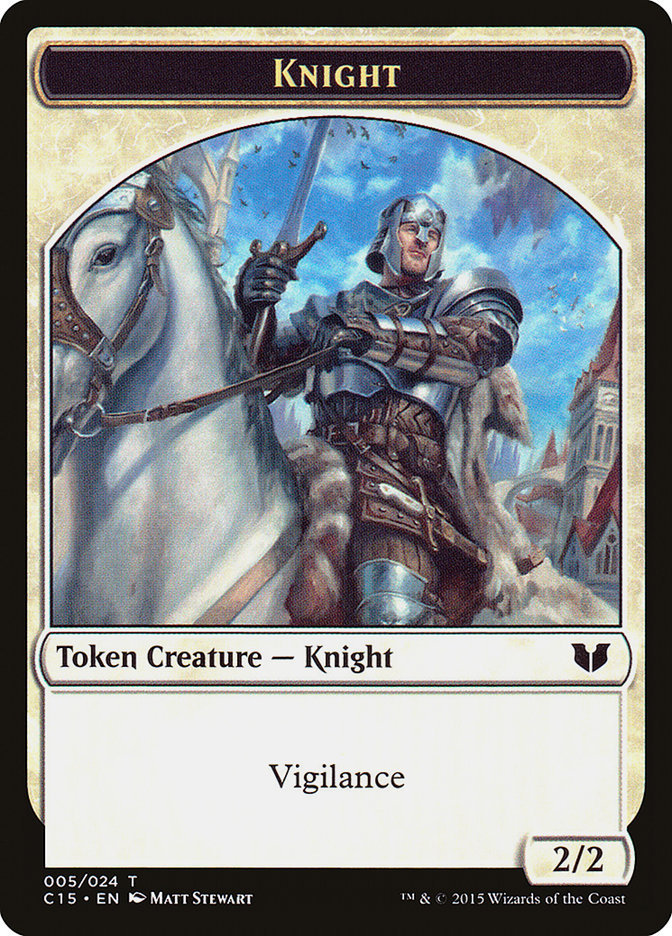 Knight (005) // Spirit (023) Double-Sided Token [Commander 2015 Tokens]-1