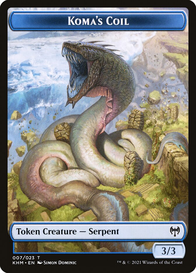 Human Warrior // Koma's Coil Double-Sided Token [Kaldheim Tokens]-2