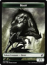 Beast (013) // Wurm Double-Sided Token [Commander 2019 Tokens]-1