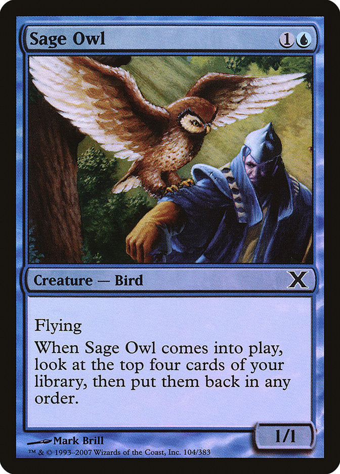 Sage Owl (Premium Foil) [Tenth Edition]-1