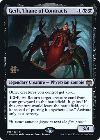 Geth, Thane of Contracts [Phyrexia: All Will Be One Prerelease Promos]