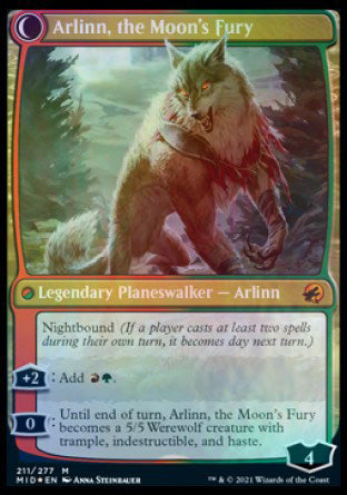 Arlinn, the Pack's Hope // Arlinn, the Moon's Fury [Innistrad: Midnight Hunt Prerelease Promos]-2