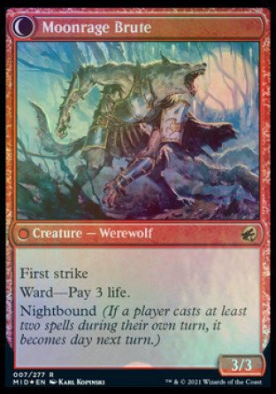 Brutal Cathar // Moonrage Brute [Innistrad: Midnight Hunt Prerelease Promos]-2