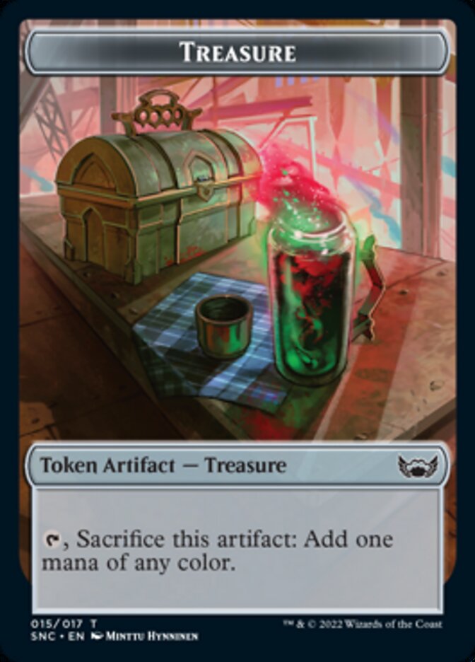 Ooze (025) // Treasure (015) Double-Sided Token [Streets of New Capenna Commander Tokens]-2