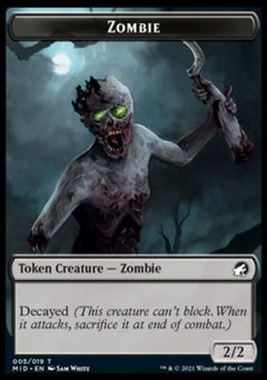 Zombie (005) // Treefolk Double-Sided Token [Innistrad: Midnight Hunt Tokens]-1