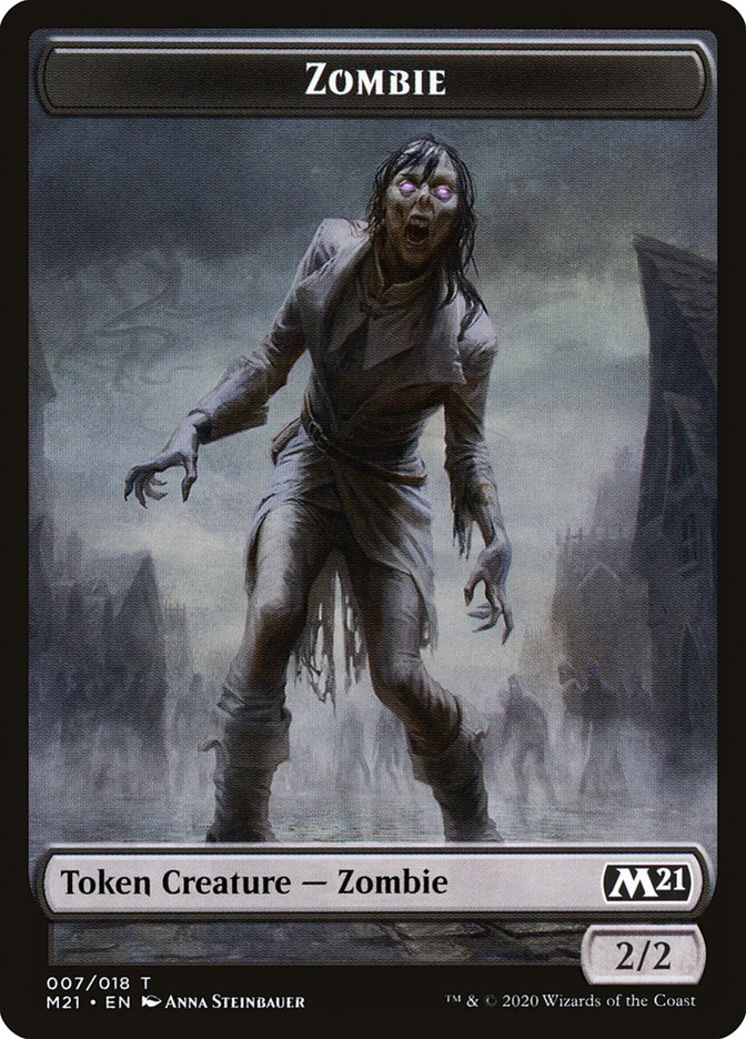 Cat (011) // Zombie Double-Sided Token [Core Set 2021 Tokens]-2
