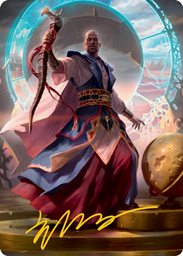 Teferi, Who Slows the Sunset Art Card (Gold-Stamped Signature) [Innistrad: Midnight Hunt Art Series]-1