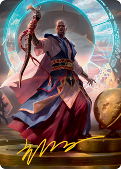 Teferi, Who Slows the Sunset Art Card (Gold-Stamped Signature) [Innistrad: Midnight Hunt Art Series]-1