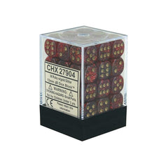 CHX 27904 Glitter 12mm d6 Ruby/Gold Block (36)-1
