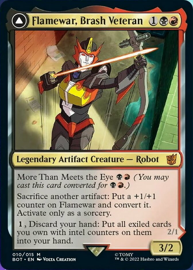 Flamewar, Brash Veteran // Flamewar, Streetwise Operative [Transformers]-1