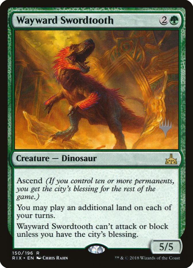 Wayward Swordtooth (Promo Pack) [Rivals of Ixalan Promos]-1