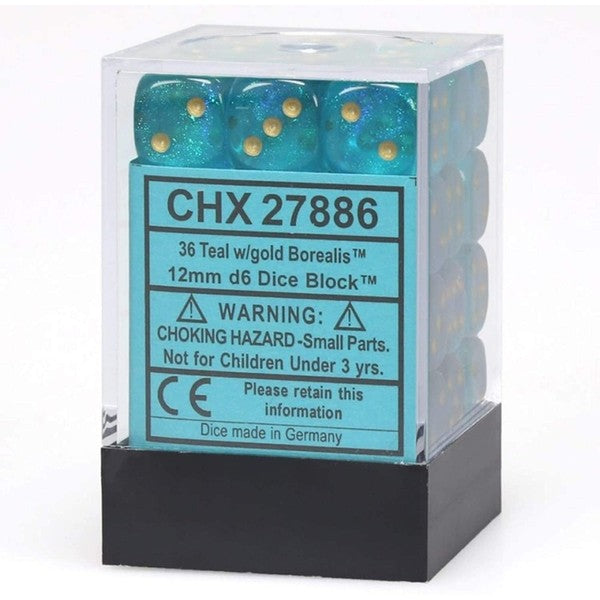 CHX 27886 Borealis #2 12mm d6 Teal/Gold Block (36)-1