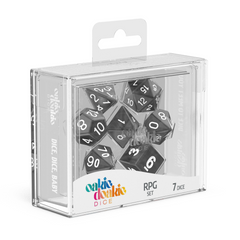 Oakie Doakie Dice RPG Set Marble - Black (7)-1