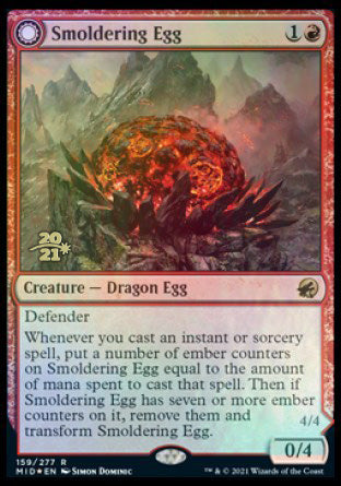 Smoldering Egg // Ashmouth Dragon [Innistrad: Midnight Hunt Prerelease Promos]-1